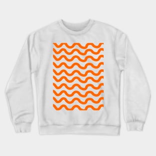 Orange horizontal wavy lines pattern Crewneck Sweatshirt